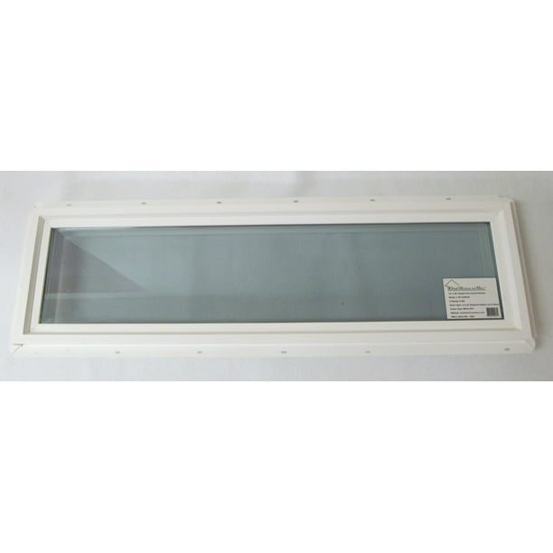 Transom Window 10 x 36 Double Pane Low-E Tempered Glass PVC Frame